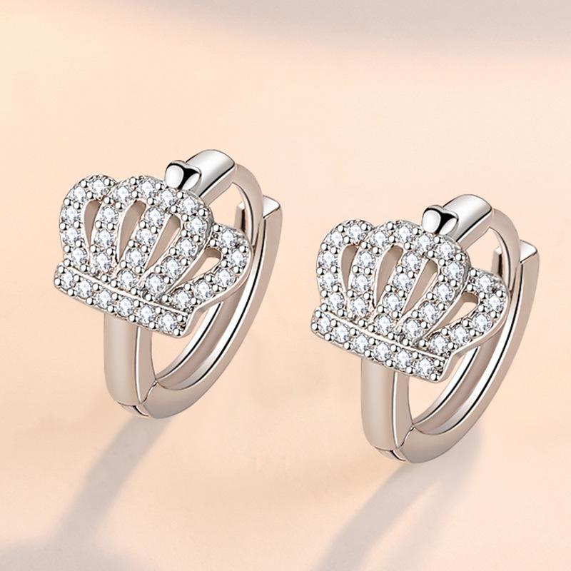 Ohrringe aus 925er Sterlingsilber für Damen, origineller Charme, doppelte Creolen mit Pavé-Zirkonia, feiner Verlobungs- und Jahrestagsschmuck, Geschenk 5355