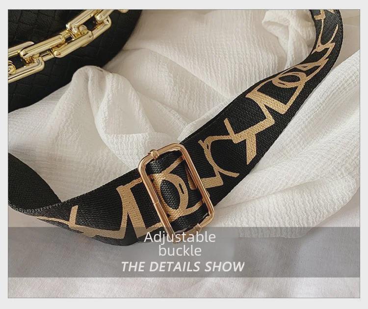 Geantă de piept crossbody din PU cu carouri de înaltă calitate pentru femei, la modă, 2021, cu curea groasă din lanț