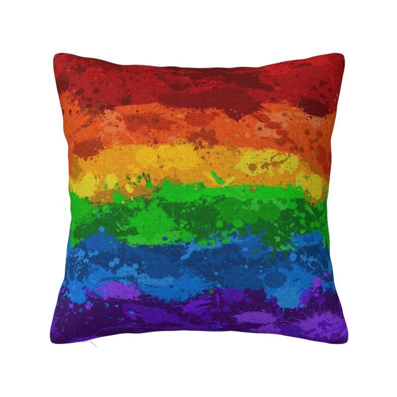 Distressed Gay Bear Pride Flag Stripe Throw Pillow Case Home Decor Cushions Cover For Sofa Car Seat Square Polyester Pillowslip