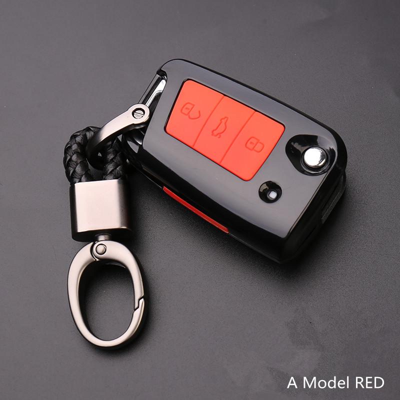 Carbon Fiber Car Key Case Bag Cover for Volkswagen VW Golf 7 MK7 Tiguan Touran 2017 for Skoda Octavia A7 RS for Seat Leon Ibiza