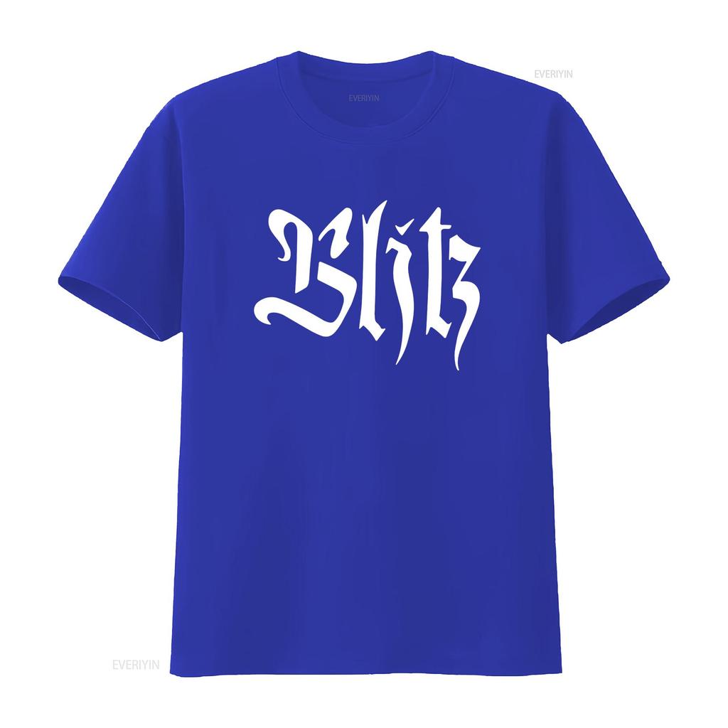 Blitz Logo T Shirt Punk Oi UK Business Cockney Rejects  Skins Partisans Vintage Washed Casual Unisex Slightly Soft