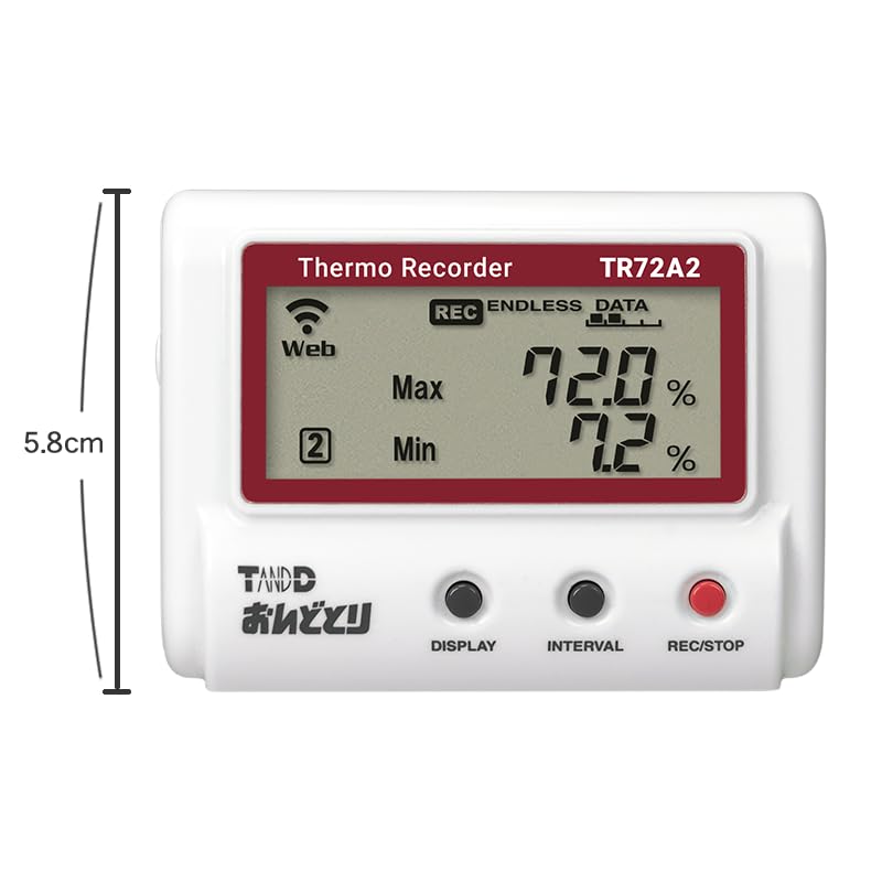 Temperature and Humidity Data Logger T&D Cloud-Enabled High-Precision, Wide-Range TR72A2-S (TR72A-S Successor)