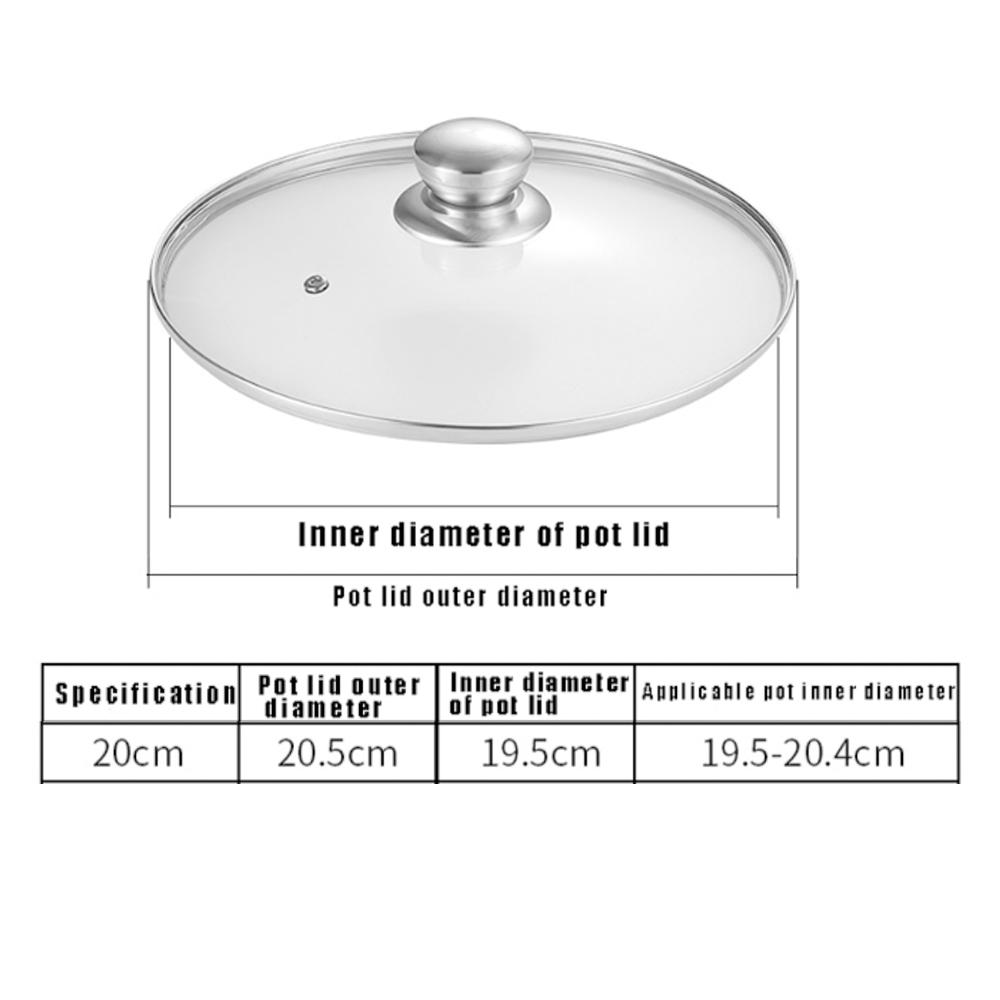Couvercle de casserole en verre trempé à bord en acier inoxydable Couvercle de casserole anti-déversement incassable rond Couvercle en verre de chef pour casserole de cuisine maison polyvalente