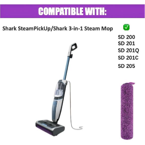 Roller Brush Replacement Kit for Shark Steam Pickup 3-in-1 Steam Mop (Model SD200/SD201/SD201C/SD201Q/SD205) - 2pack Brush Roll+1pack Cleaning Brush