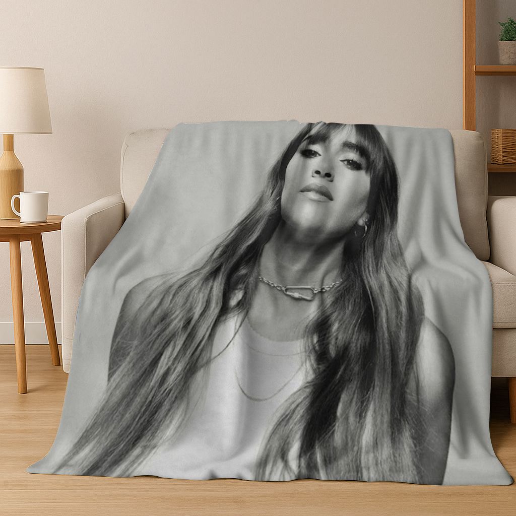 3D A-Aitana Spanish Singer Art Flannel Blanket,Cozy Soft Throw Blanket for Home Bedroom Bed Sofa Picnic Office Cover Gift Kids