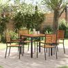 vidaXL 5-piece Garden Dining Set In Black Poly Rattan Acacia 3365436