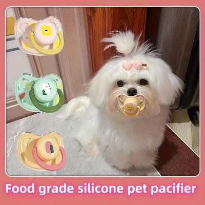 1pc Pet Silicone Pacifier, Pet Calming Pacifier, Chew Toy, Food Grade Silicone Supplies CDN