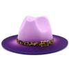 Gradually Change Color British Style Top Hat Men and Women Imitation Wool Outdoor Warm Hat Leopard Print Belt Color Matching Performance Hat Wish
