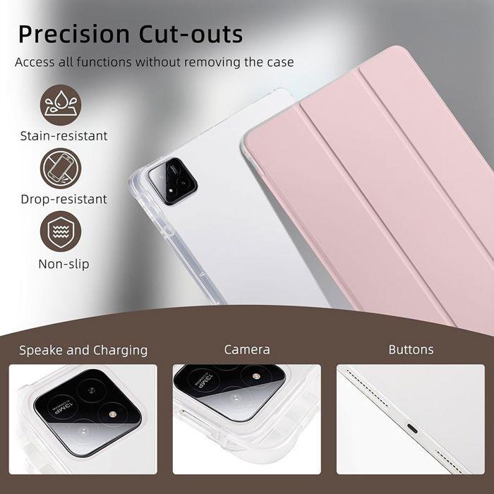 Coque pour Xiaomi Pad 8 / 8 Pro / 9, Protection Hybride Antichoc Renforcé avec Porte-Stylet - Rose