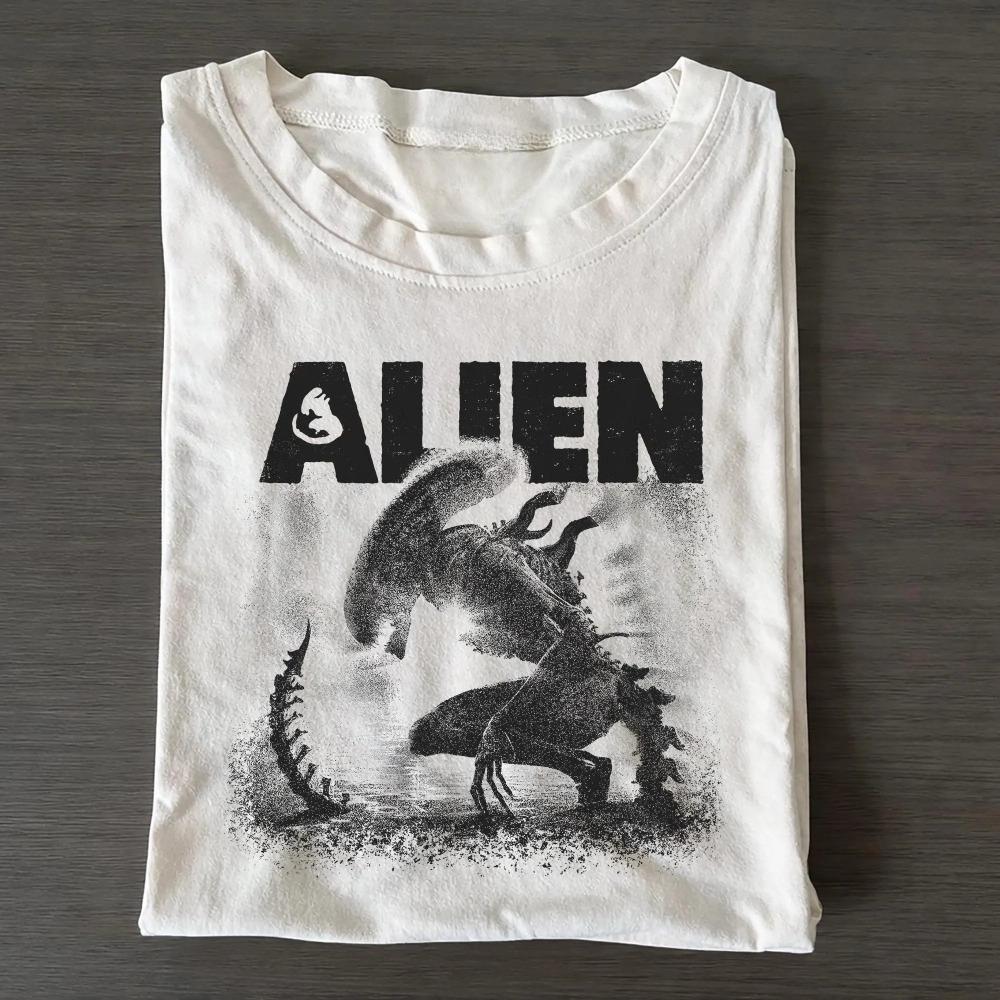 Alien Movie Graphic Print Unisex T Shirt Retro Xenomorph Monster Art Crew Neck Short Sleeve Casual Streetwear Tee for Men Women Daily Summer Wear