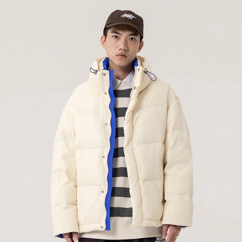 

Пуховик мужской новый осенне-зимний пальто утолщенный белый утиный пух теплый повседневный модный брендовый хлеб пальто универсальный мужской 3XL