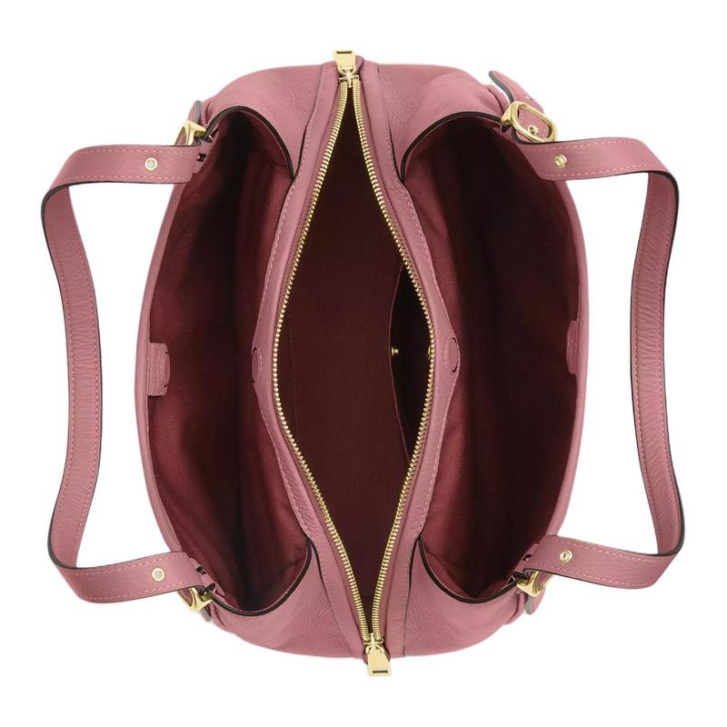 Coach Erin Schulter 31 Unifarbenes Design Goldene Beschläge Genarbtes Leder Schultertasche Groß Damen Pfingstrose