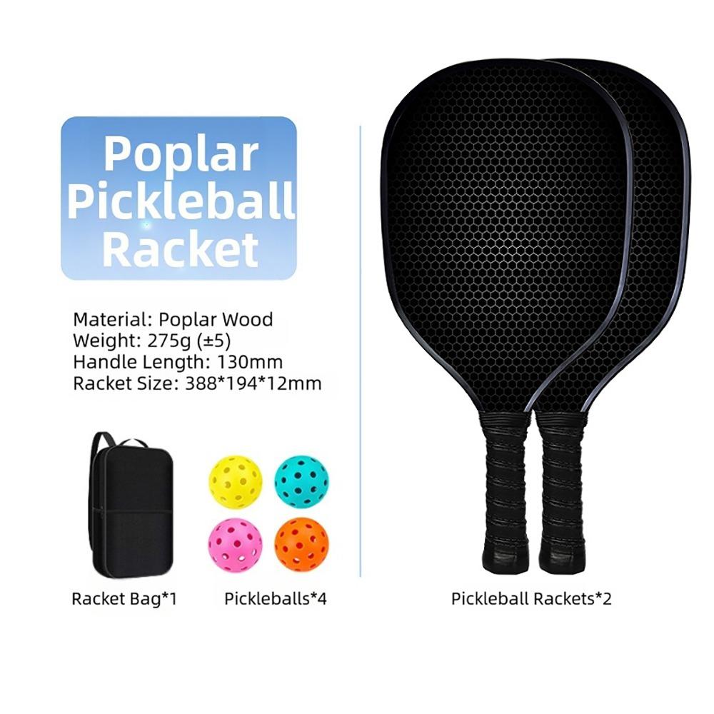 Poplar Wood Pickleball Paddle With Carry Bag Pickleball Racquet  Court Training