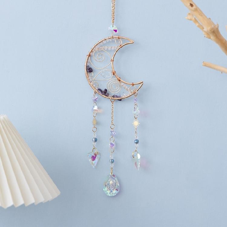 Moon Love Heart Charm Dreamcatcher Garden Window Decorations Crystal Pendant