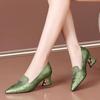 Women Cute Sweet High Quality Green Slip On Heel Pumps for Party Ladies Casual Comfort Shoes