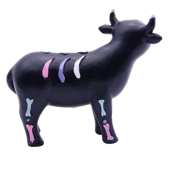 Halloween Elephant Cow Figurine Hand-painted Animal Resin Statue Sculpture Home Office Desktop Bookshelf Decoration Holiday Party Ornament