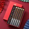 Red Sandalwood & 304 Stainless Steel Chopstick Set with Rest - Ideal for Home or Hotel
