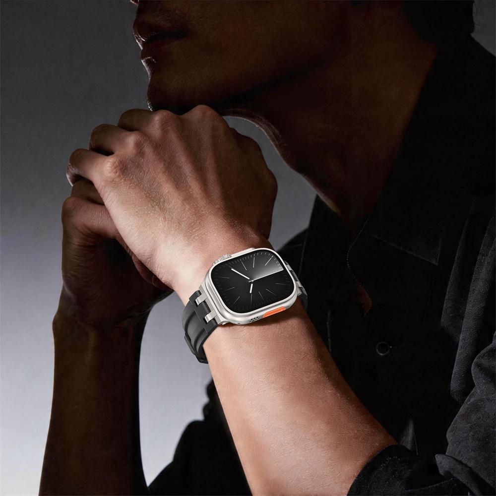 Metal+FKM Strap For Apple Watch Ultra 3/2/1 49mm 11 10 46mm Replacement Bracelet Wristband iWatch 9 8 7 6 5 SE3 45mm 44mm