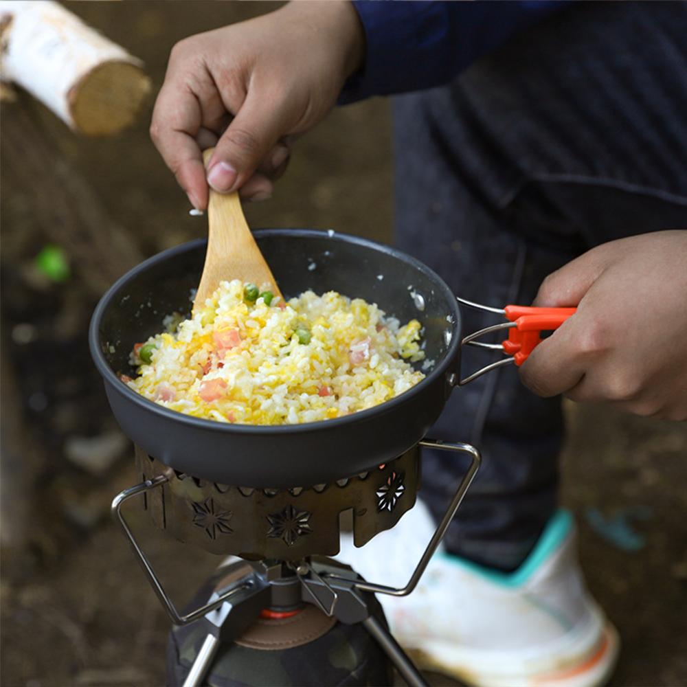 Outdoor Camping Cookware Set Aluminum Lightweight Equipment Outdoor Multi-person Picnic Easy To Carry and Equipped with Mesh Bag