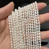 1String, White Natural Freshwater Pearls, Handmade Rice Pearl Beads for Jewelry Making DIY Necklaces, Bracelets Crafts (Beads 3-4mm, Length 36cm)