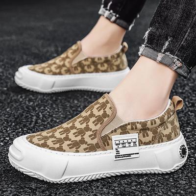 FashionHot Sale Canvas Casual Shoes for Men Designer Print Vulcanized Loafers Men Plarform Dad Shoes Breathable Men's Slip-On Sneakers