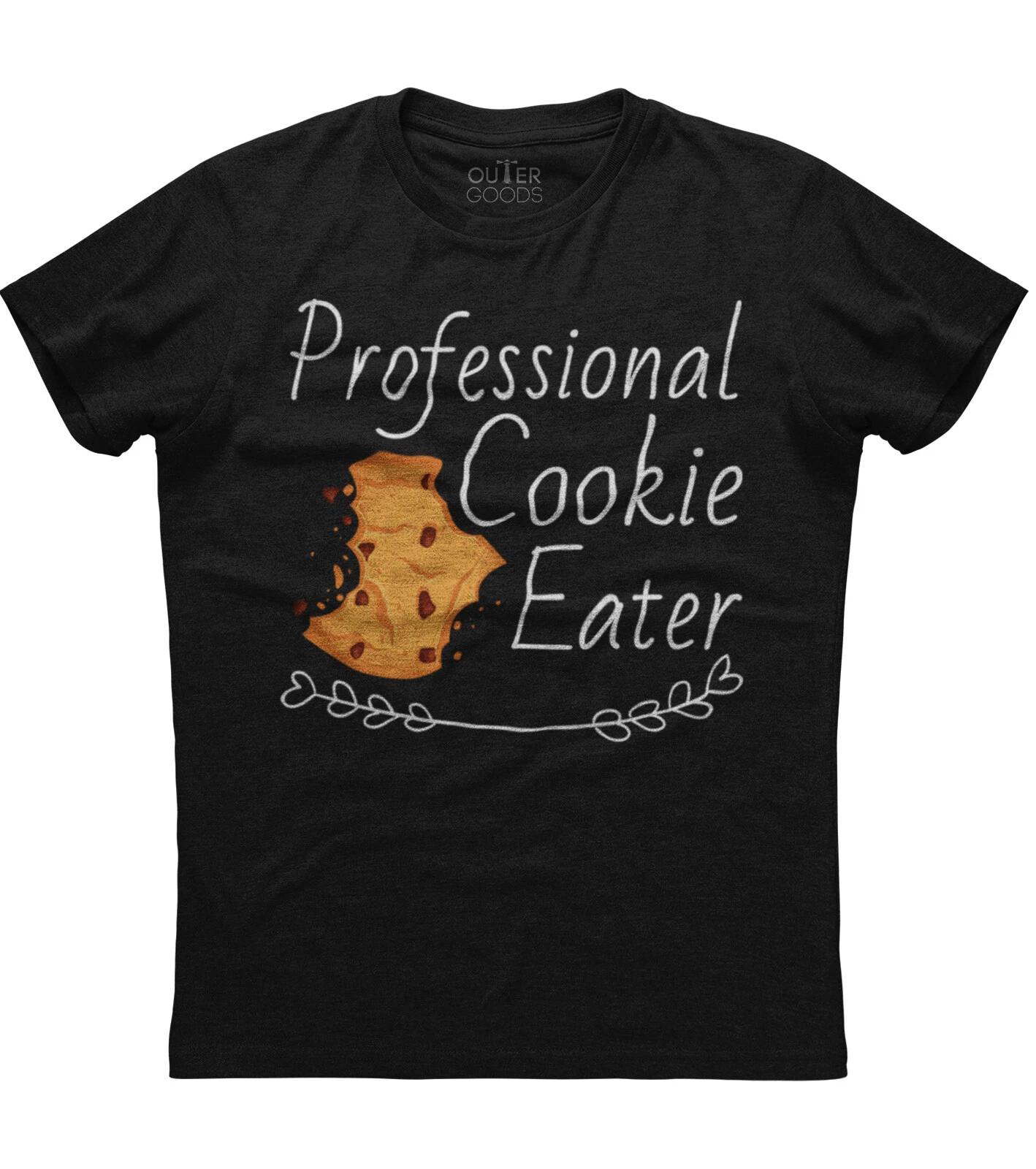 Professional Cookie Eater Funny Mens Short Sleeve Cotton Black T-shirt 3XL