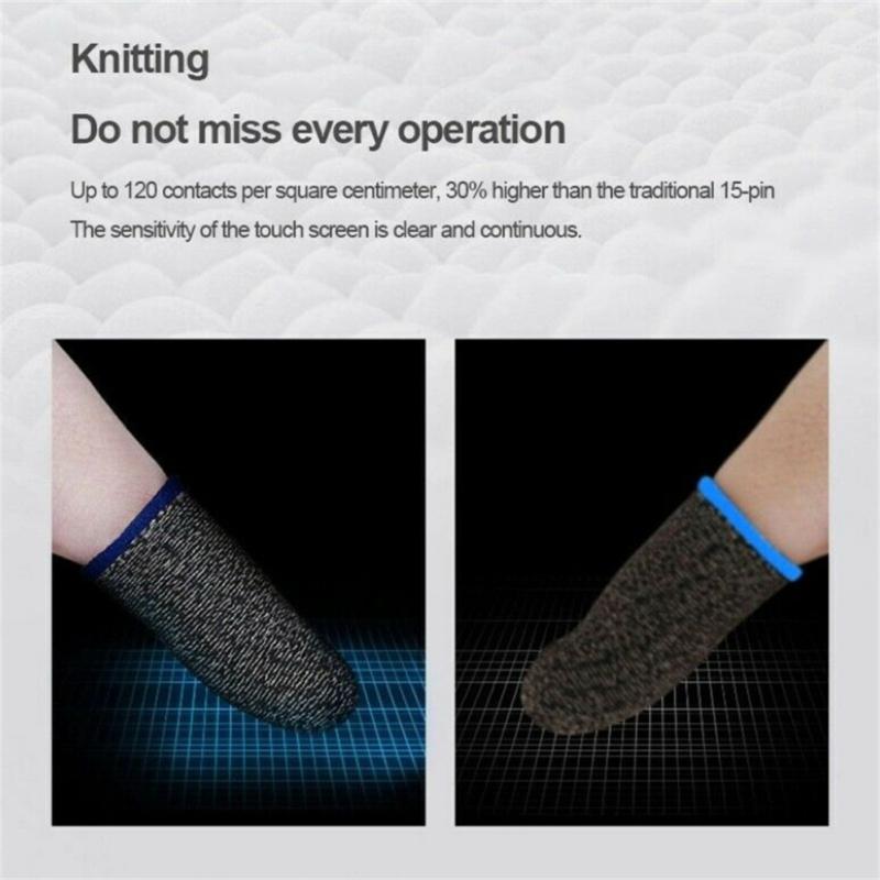 1 Pair Gaming Finger Sleeves 18-pin Ultra-thin Copper Fiber Finger Cots Breathable Fingertips