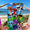 Sprunki Game Print Beach Towel, Versatile Lightweight Absorbent Beach Towel for Pool Surf Yoga Bathroom, Perfect Birthday Holiday Gift
