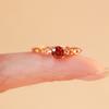 Imitation Naturgranat Ring mit 5 mm exquisiter Roségold-beschichteter Kette