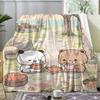 Cute Bears Cartoon Throw Soft Flannel AC Blanket Lightweight Summer Nap Throw Cozy  Blanket for Sofa Bed Travel Home