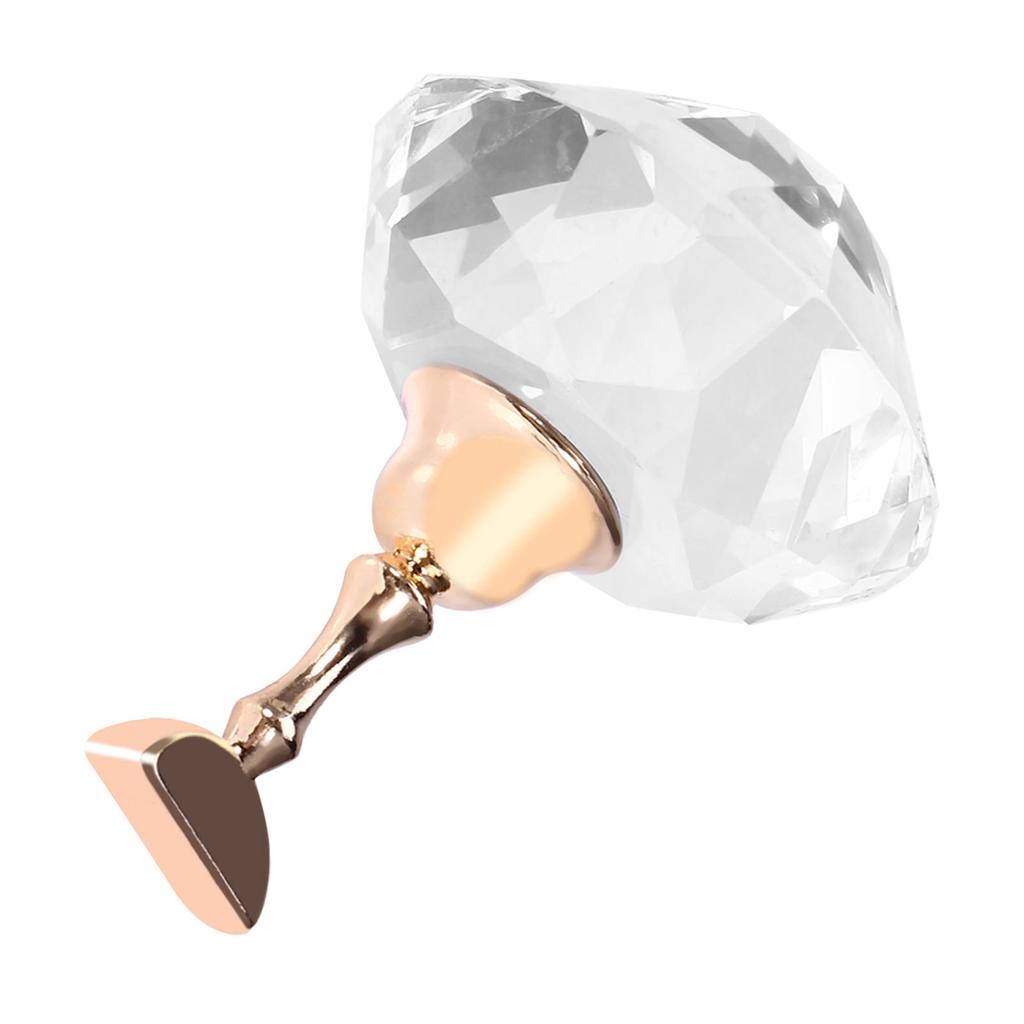 Magnetic Nail Tip Practice Stand Base Alloy Holder Nail Art Display Stand White Diamond Crystal