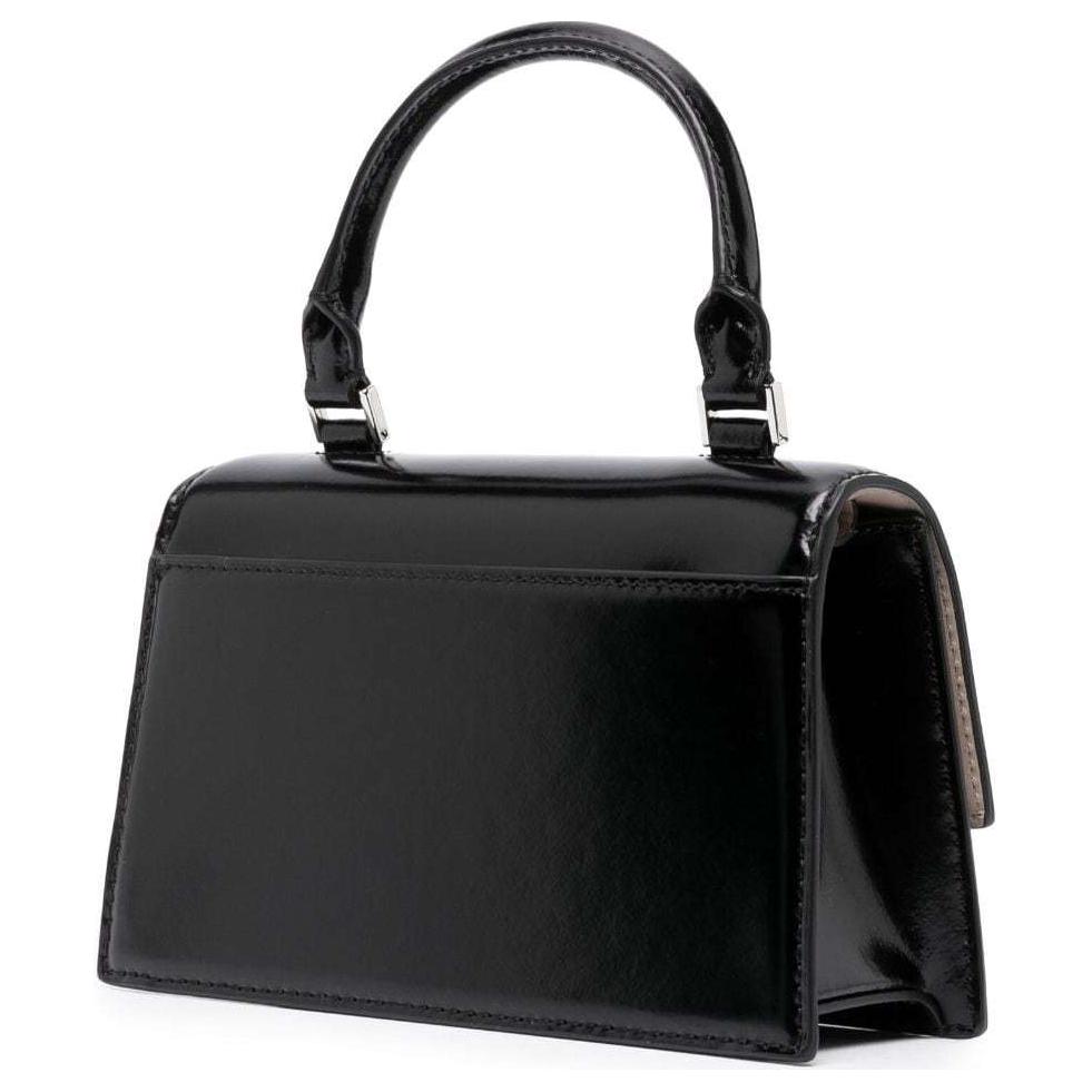 Tory Burch Bon Bon Metal Square Double T Logo Flap Removable Shoulder Strap Leather Mini Shoulder Crossbody Bag Women Bags Black 148865-001