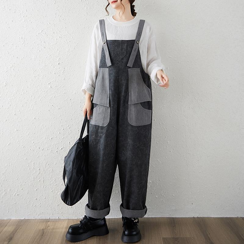 

DIMANAF Женские комбинезоны больших размеров, комбинезоны, длинные брюки, джинсы, брюки, винтажная уличная одежда, свободный повседневный деним M