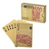 Golden Playing Entertain Cards Durable Waterproof Cards Gold Foil Pokers Set Magic Cards Plastic Foil Pokers Card Game Props TMZ