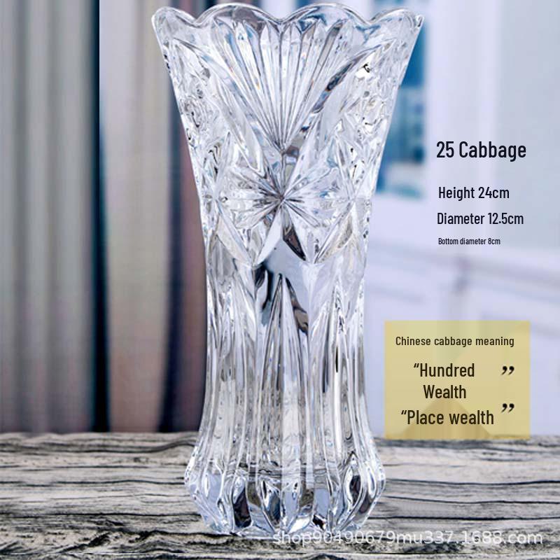 Thickened Transparent Glass Vase for Hydroponic Bamboo & Dry Flower Arrangement