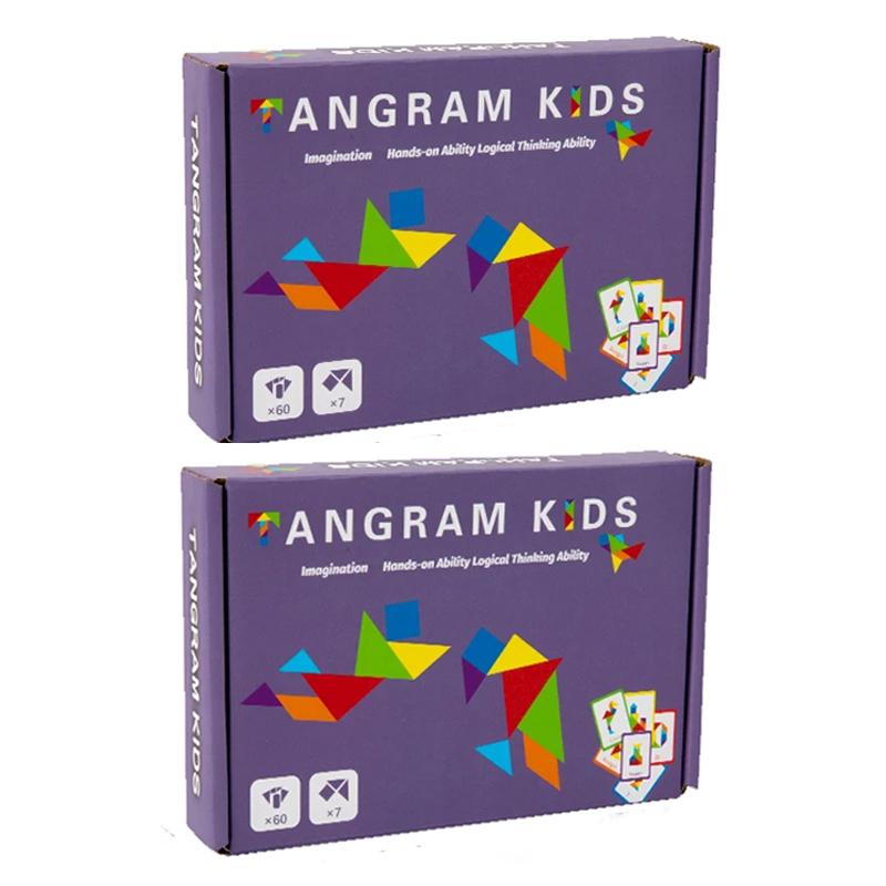 3D Wooden Pattern Animal Jigsaw Puzzle Colorful Tangram Toy Kids Montessori Early Education Sorting Games Toys Children Gift