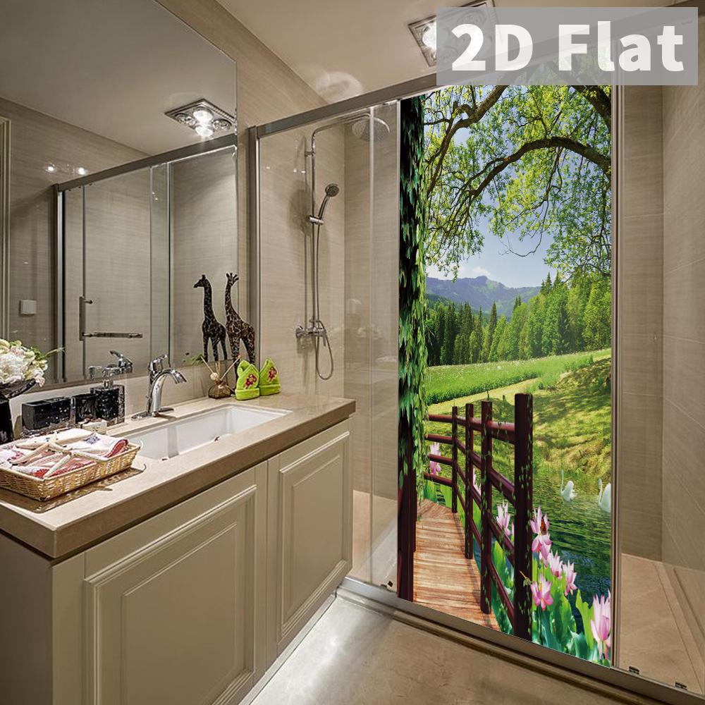 76Style 77/90cm Self-Adhesive Door Stickers Removable Wall Sticker Scenery Wallpaper Stone Stair Murals for Doors Modern Home Decor