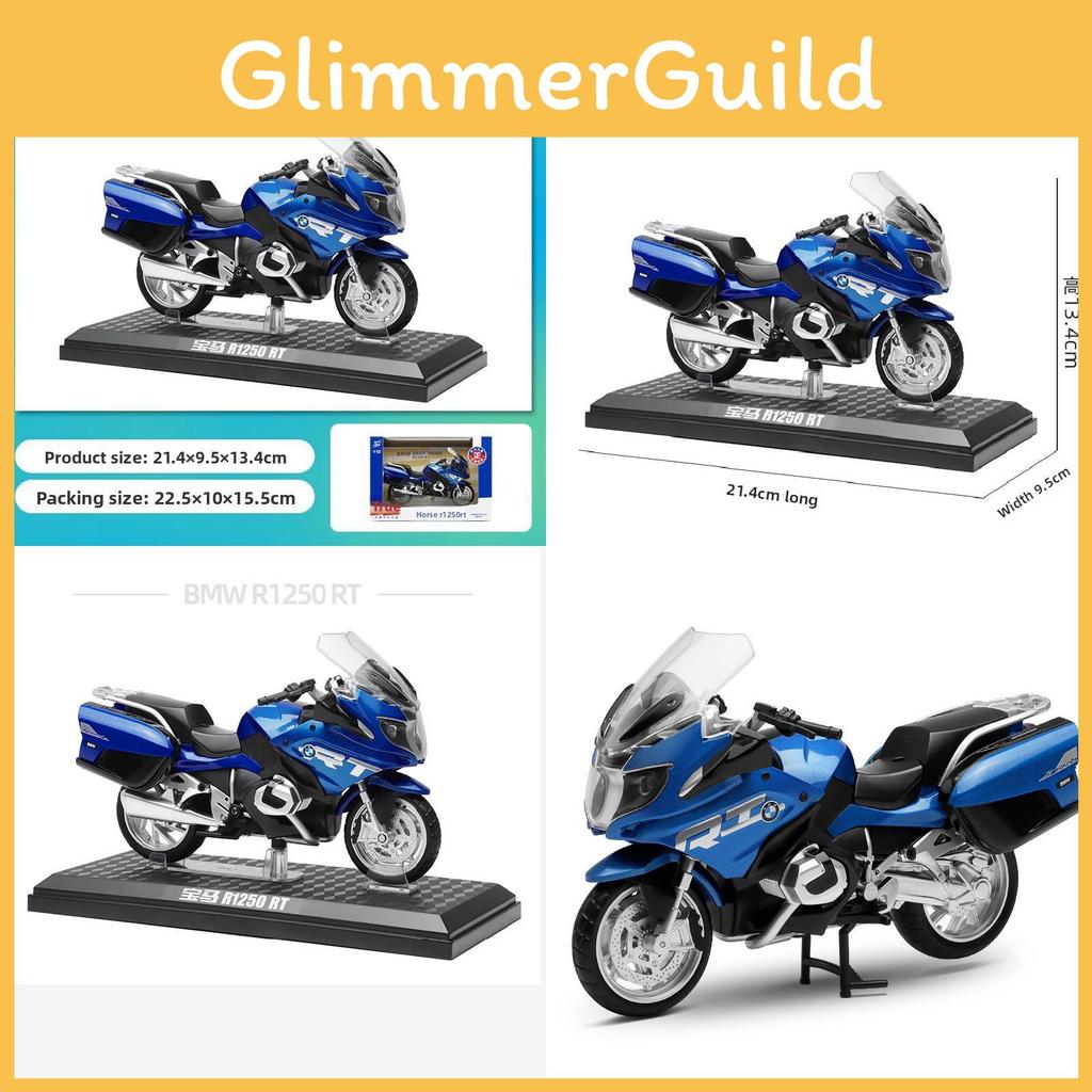 Blue Simulation Alloy Motorcycle Model Toy For Collection Display And