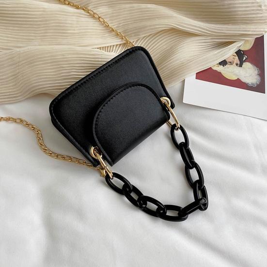 Women Crossbody Bag Small Handbag with Removable Metal Chain Shoulder Strap Crossbody Purse for Phone Lipstick Cards