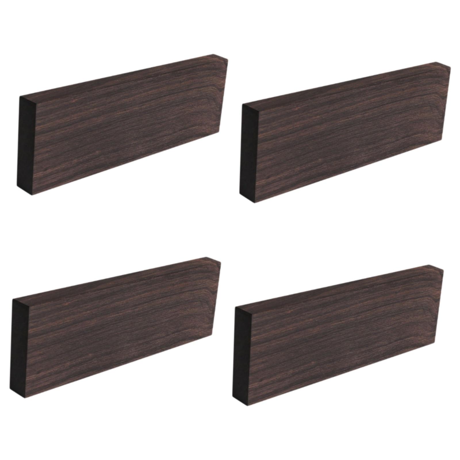 

4 Pcs Black Ebony Lumber Hardwood Wood Blank Handle Wood Timber Handle Plate Fade Resistant For DIY Crafts Musical Instruments