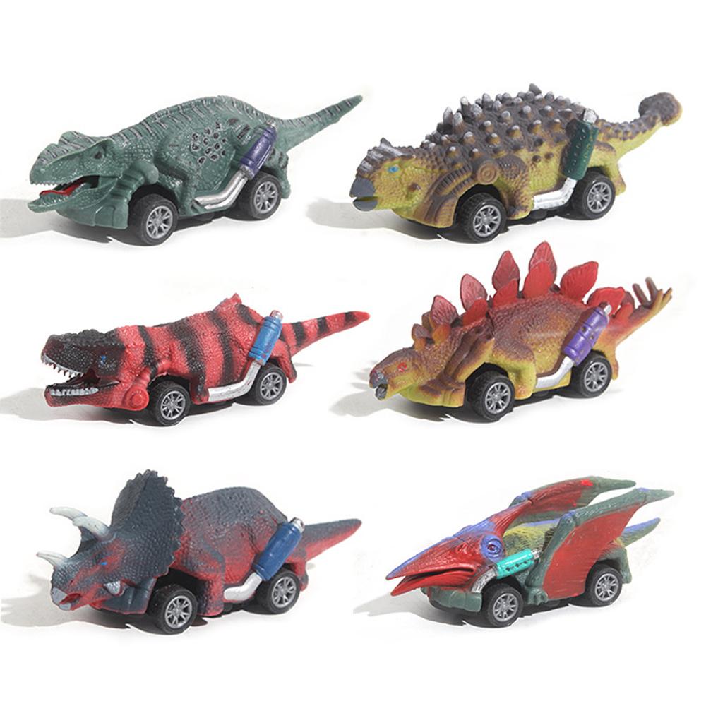 6Pcs Dinosaur Pull-Back Toy Cars, Kids Interactive Dinosaur Race Game Vehicle Playset, No Battery Required