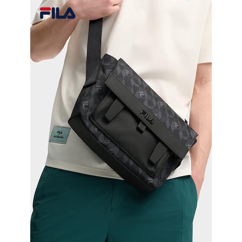 FILA Men s Retro Monogram Flap Crossbody Bag XS
