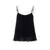 Langzi Resort Style Pleated Strappy Sleeveless Top