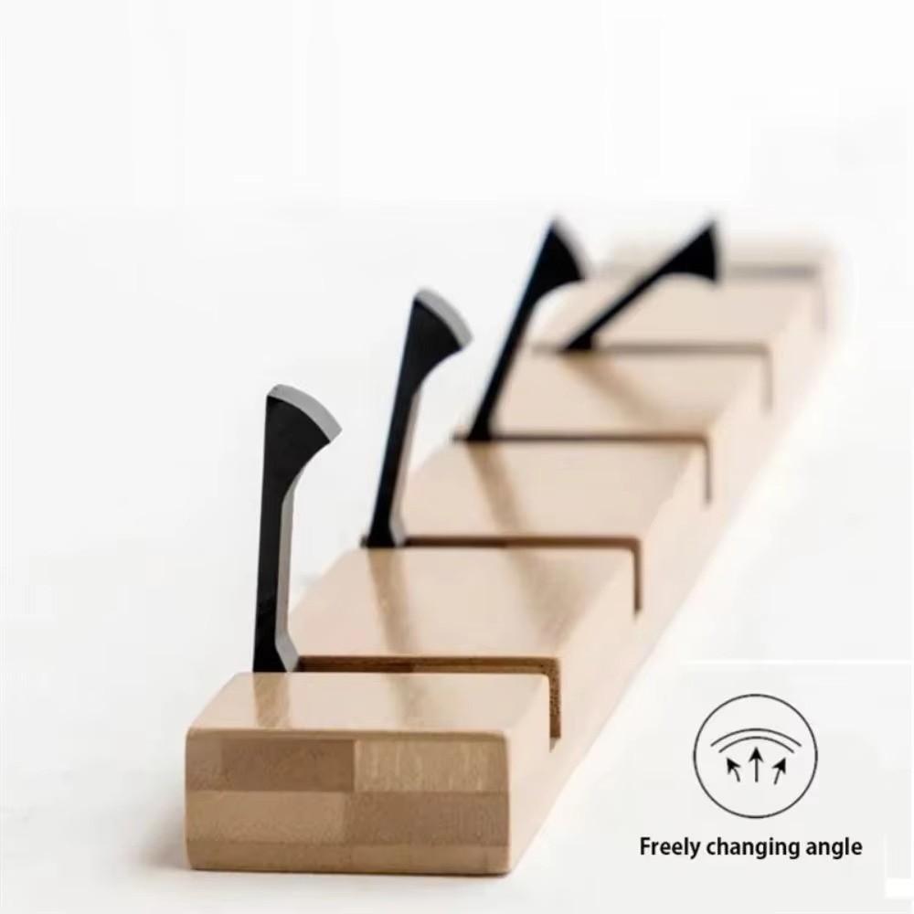 Wall Mounted Clothes Hat Hanger Space Saving Coat Hook Rack Bamboo Coat Rack Bedroom Organization