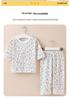 Children's Summer Cotton Pajama Set - Cartoon Print, Tagless, 3/4 Sleeves, for Air-conditioned Rooms