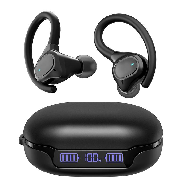 

Настоящие беспроводные наушники-вкладыши с надежной посадкой, заушные крючки, Bluetooth-наушники, водонепроницаемые игровые наушники с длительным сроком службы чёрный