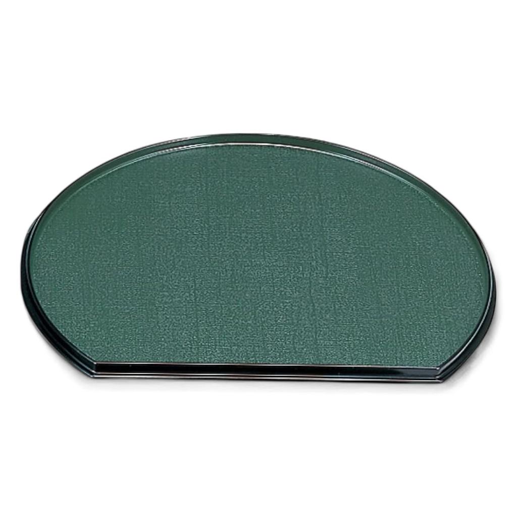 FRP Tray Green Stone Lacquerware Made in Dishwasher Safe J-kitchens Half-Moon (2 Shaku) (Tray/Tray) Fabric/Red Pattern, 36cm, (Strong Resin), Japan,
