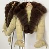 OFTBUY New Winter Top Clothes Women Short Hooded Big Real Fox Fur Down Coat Female Natural Fur Fluffy Puffer Jacket with Gloves