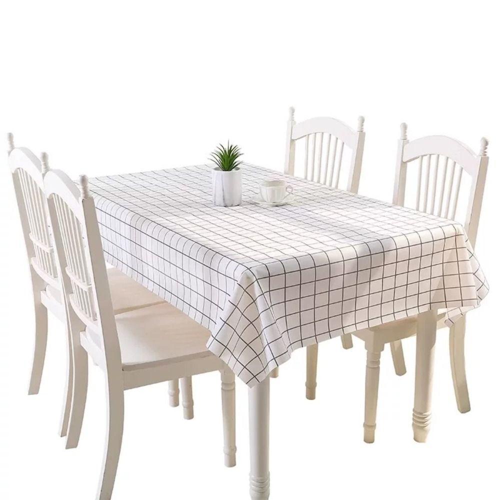 PEVA Table Cover Waterproof Oilproof Grid Tablecloth New Dining Table Colth  Home Kitchen