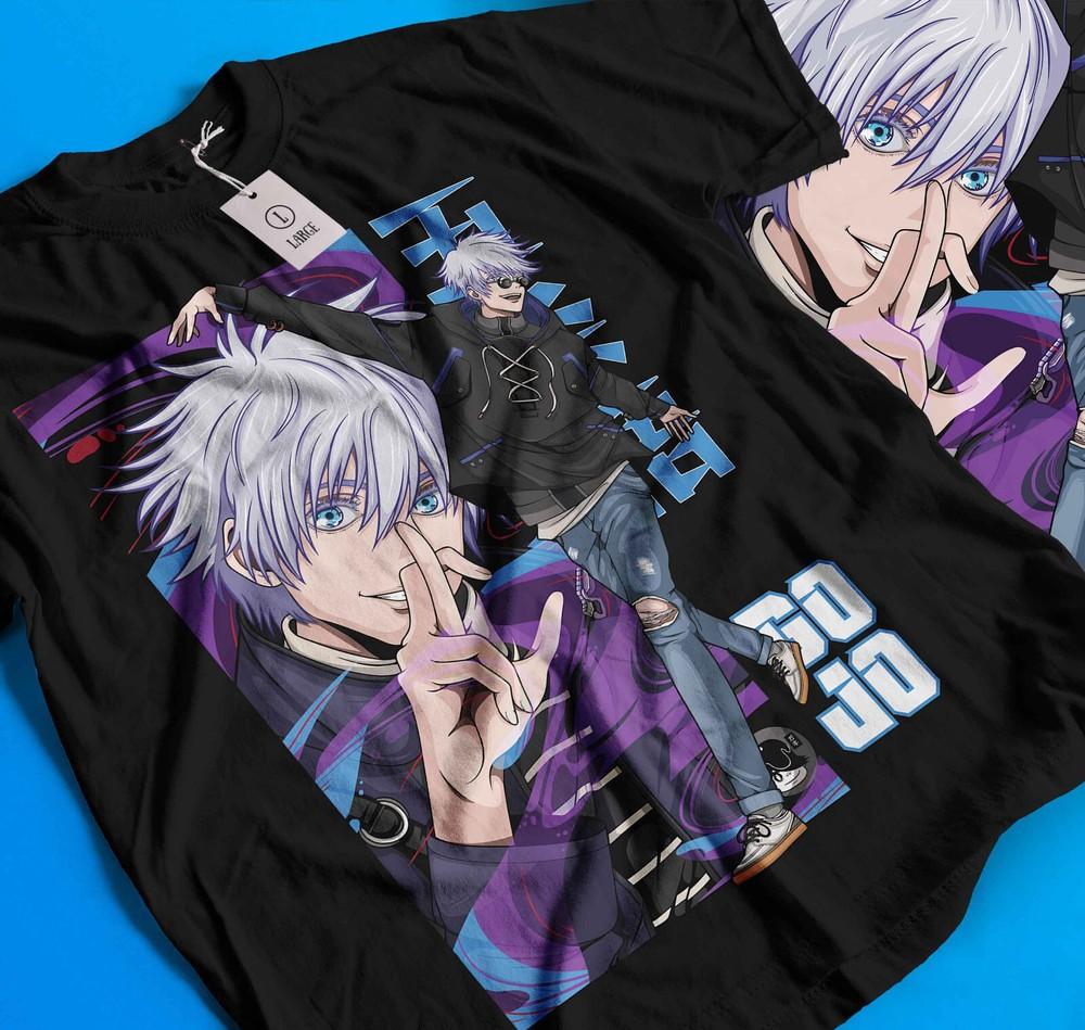 

Gojo Satoru T-Shirt Jujutsu Kaisen Mahito Anime Horror Funny Gift Shirt 378 L